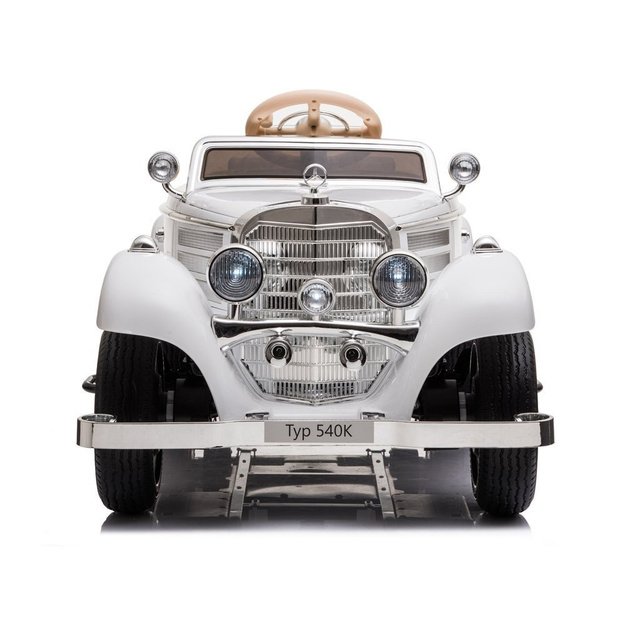 Vienvietis elektromobilis vaikams Retro Mercedes Benz 540K 4x4 - A200, baltas