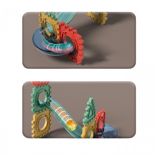 Magnetinis 3D konstruktoriaus rinkinys „Kamuoliukų trasa“ 128 vnt., WOOPIE 2