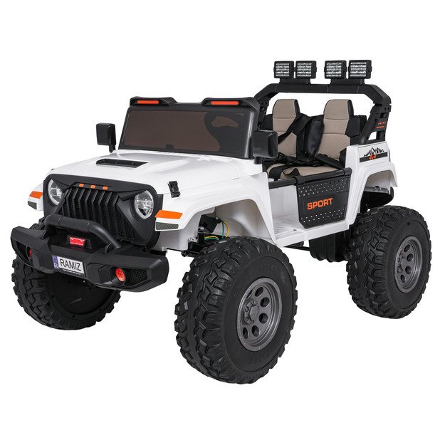 Dvivietis vaikiškas elektromobilis Extreme Sport 4x4, baltas