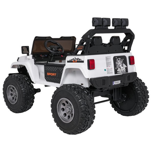 Dvivietis vaikiškas elektromobilis Extreme Sport 4x4, baltas 19