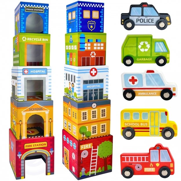 Dėlionių rinkinys miesto transportas, WOOPIE