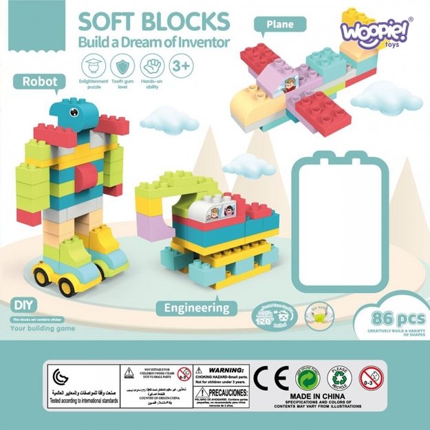 Konstrukciniai 3D blokeliai 138 el., WOOPIE