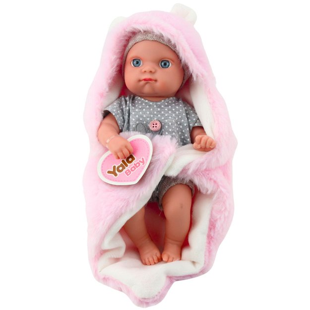 Lėlė kūdikis su pižama ir rožiniu pledu 23 cm 1