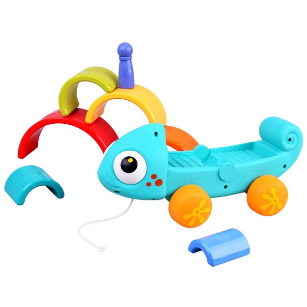 Montessori chameleonas su dėlionė