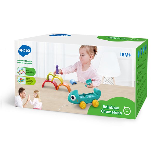 Montessori chameleonas su dėlionė