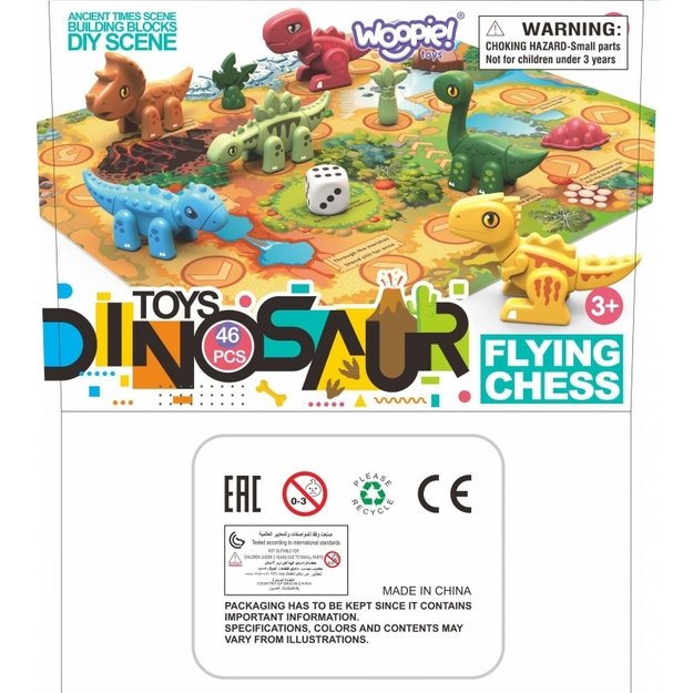 Konstruktoriaus rinkinys 2in1 46 el, dinozaurai, WOOPIE