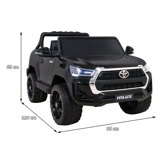 Dvivietis elektromobilis vaikams Toyota Hilux, juodas