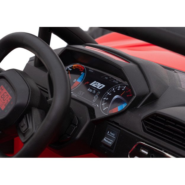 Dvivietis elektromobilis bagis Auto Buggy Racing 5, 24V, raudonas