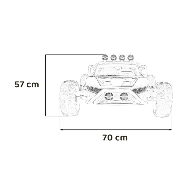 Dvivietis elektromobilis bagis Auto Buggy Racing 5, 24V, raudonas