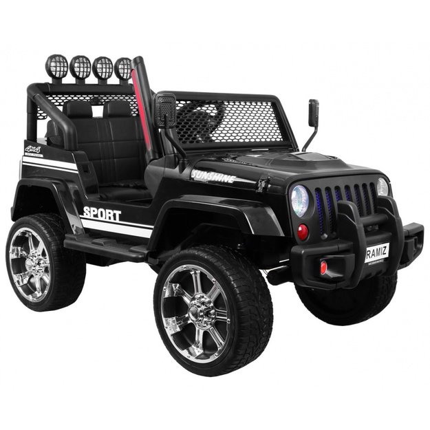 Vienvietis elektrinis džipas vaikams Raptor Drifter 4x4, juodai baltas