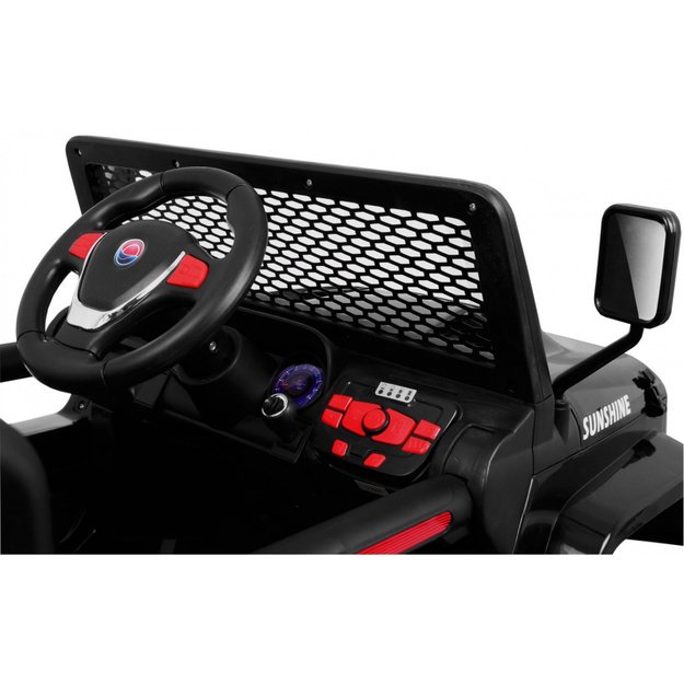 Vienvietis elektrinis džipas vaikams Raptor Drifter 4x4, juodai baltas