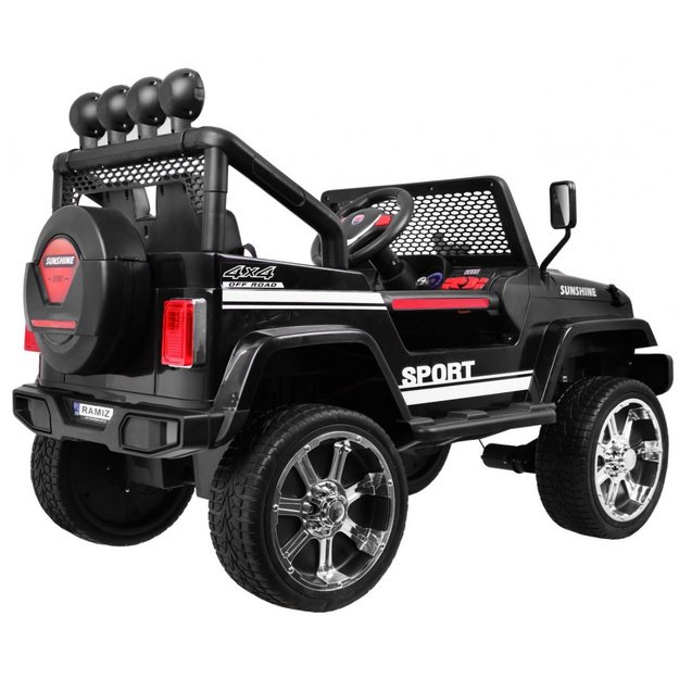 Vienvietis elektrinis džipas vaikams Raptor Drifter 4x4, juodai baltas