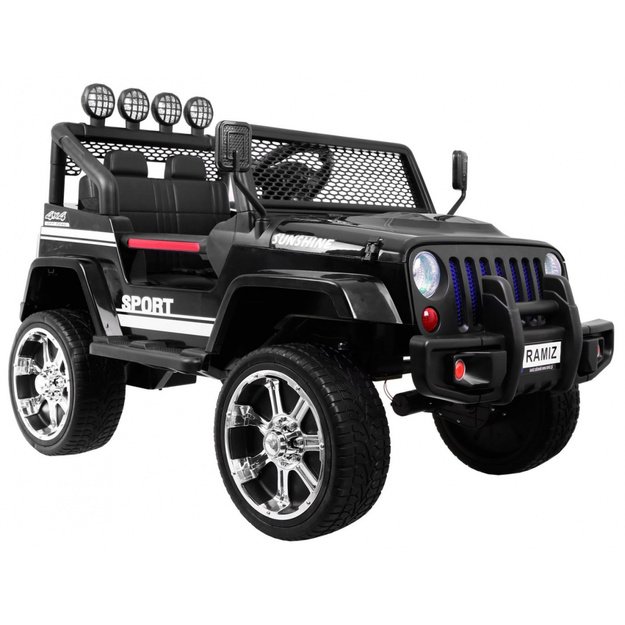 Vienvietis elektrinis džipas vaikams Raptor Drifter 4x4, juodai baltas