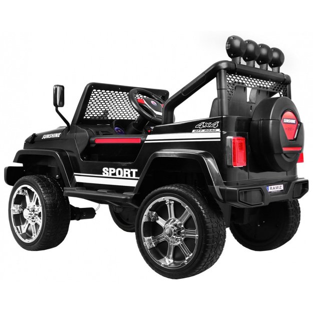 Vienvietis elektrinis džipas vaikams Raptor Drifter 4x4, juodai baltas