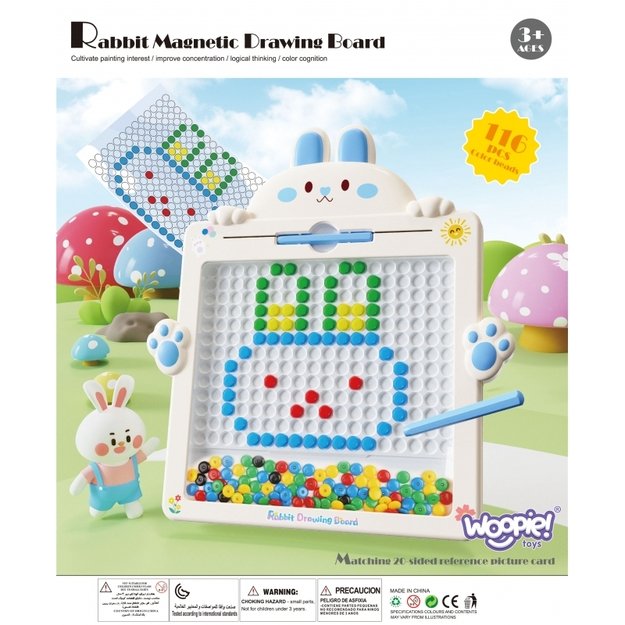 Montessori magnetinė lenta MagPad, WOOPIE, zuikis, mėlynas 1
