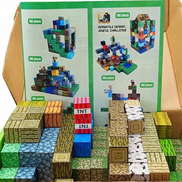 Magnetinių 3D statybinių blokų rinkinys vaikams 63 vnt. WOOPIE 3
