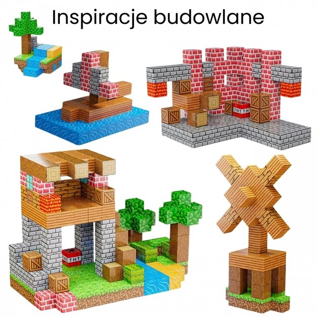 Magnetinių 3D statybinių blokų rinkinys vaikams 63 vnt. WOOPIE 2