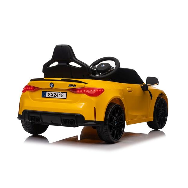Vienvietis elektromobilis vaikams BMW M4, geltonas