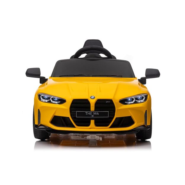Vienvietis elektromobilis vaikams BMW M4, geltonas