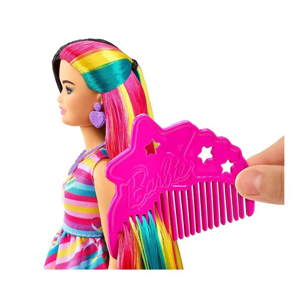 Lėlė Barbie su ryškiaspalviais plaukais
