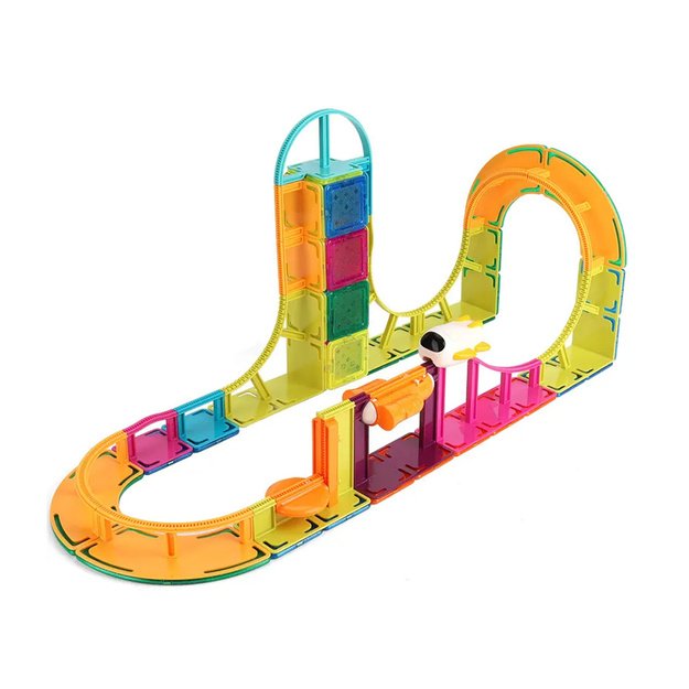 Magnetinės konstrukcinės kaladėlės "Sky Track" 61 vnt.  10
