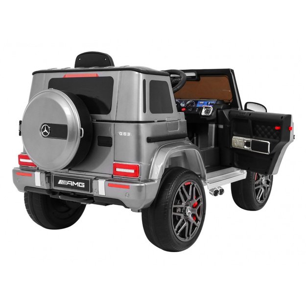 Vienvietis elektromobilis Mercedes AMG G63, sidabrinis lakuotas