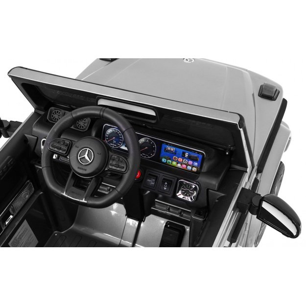 Vienvietis elektromobilis Mercedes AMG G63, sidabrinis lakuotas