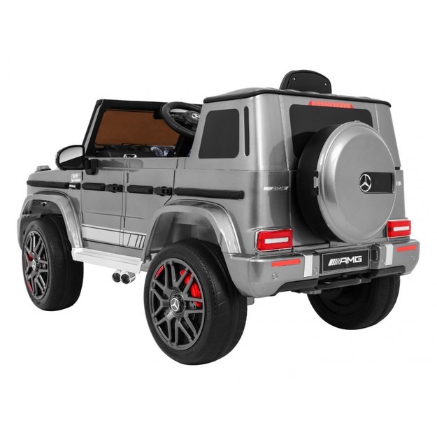Vienvietis elektromobilis Mercedes AMG G63, sidabrinis lakuotas