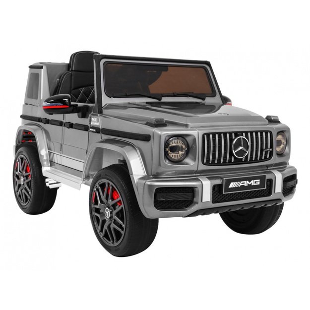 Vienvietis elektromobilis Mercedes AMG G63, sidabrinis lakuotas