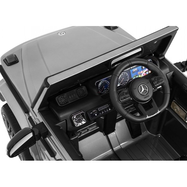 Vienvietis elektromobilis Mercedes AMG G63, sidabrinis lakuotas