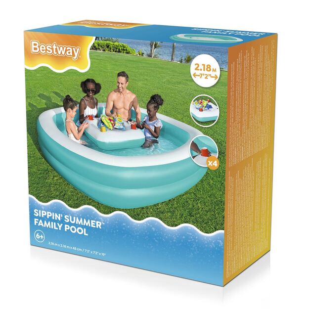 Pripučiamas sodo baseinas su sala 218x218x48, BESTWAY  