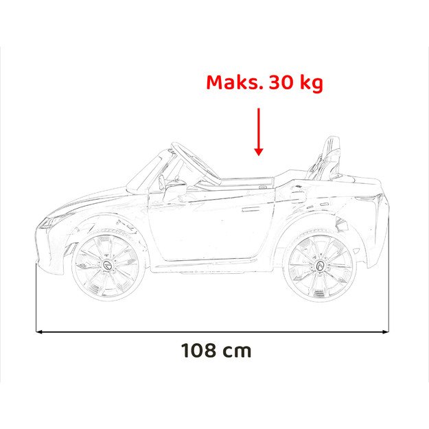 Vienvietis elektromobilis vaikams Lexus LC500, juodas