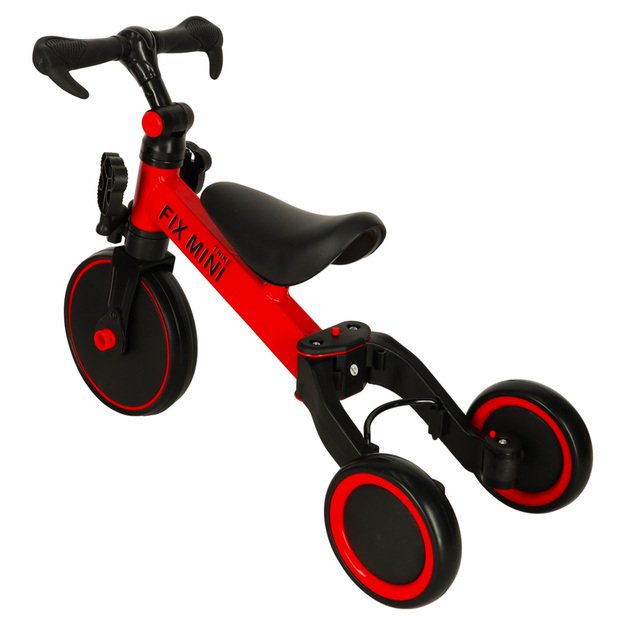 Vaikiškas balansinis triratis su pedalais, raudonas, Trike Fix mini 3in1 