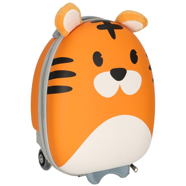 Vaikiškas kelioninis lagaminas ant ratukų, tigras