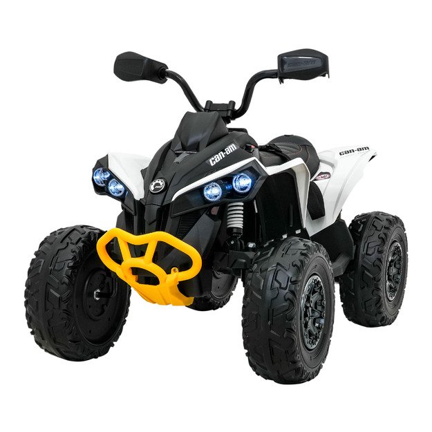Vienvietis elektrinis keturratis vaikams Maverick ATV, baltas