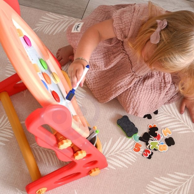 Dvipusė pastatoma magnetinė piešimo lenta "Pingvinas" 57 el., raudona, WOOPIE 3