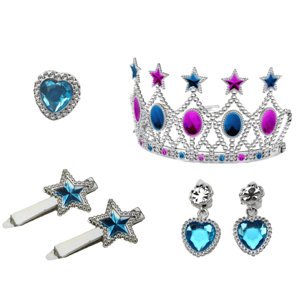 Mažosios princesės aksesuarų rinkinys su deimantais, mėlynas