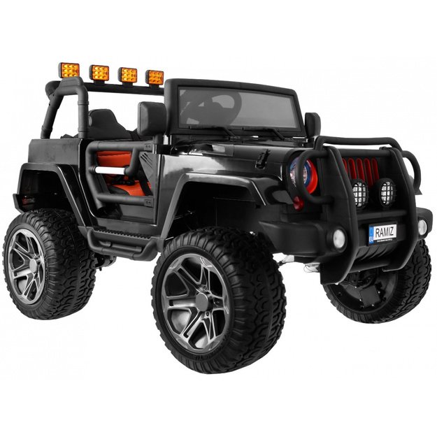 Dvivietis elektrinis visureigis vaikams Monster 4x4, juodas
