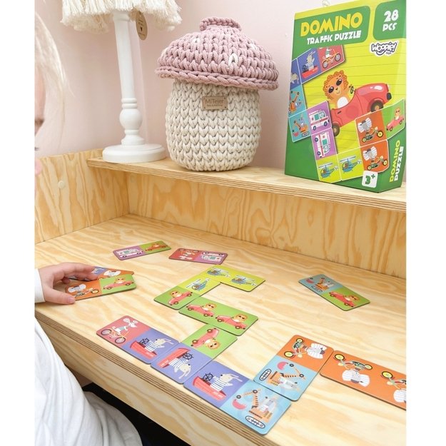 Edukacinis Montessori domino žaidimas, gyvūnai, WOOPIE