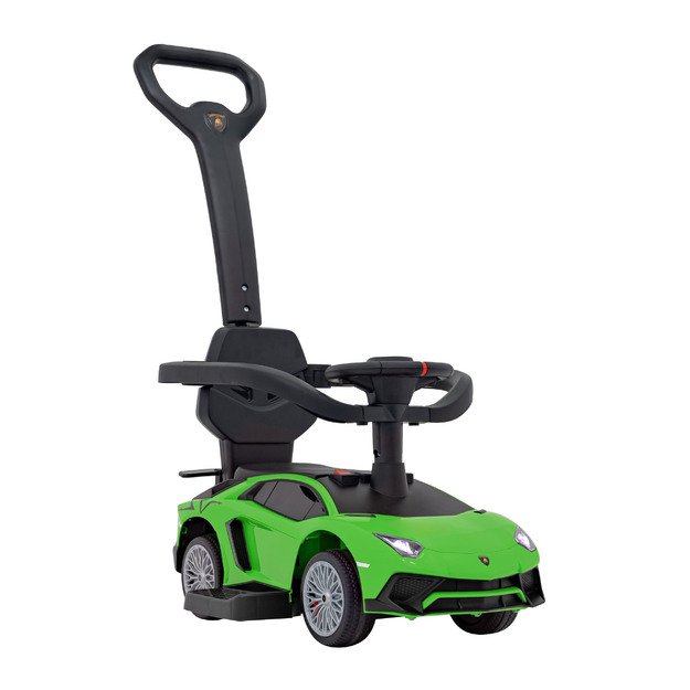 Paspiriama mašinėlė - stumdukas Lamborghini Aventador SV  vaikams, žalia