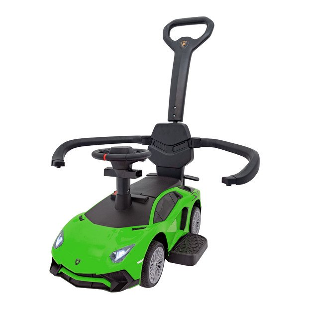 Paspiriama mašinėlė - stumdukas Lamborghini Aventador SV  vaikams, žalia