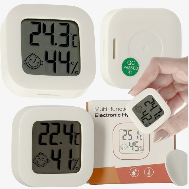 Higrometras - kambario termometras ir drėgmės matuoklis LCD 19 Higrometras - kambario termometras ir drėgmės matuoklis LCD 19