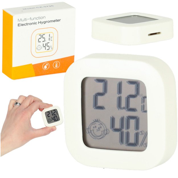 Higrometras - kambario termometras ir drėgmės matuoklis LCD 1 Higrometras - kambario termometras ir drėgmės matuoklis LCD 1