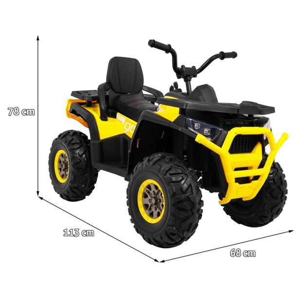 Vienvietis elektrinis keturratis vaikams Quad ATV Desert, geltonas