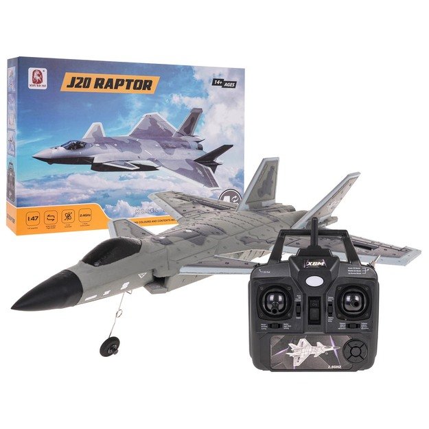 Nuotoliniu būdu valdomas naikintuvas RAPTOR J-20, pilkas