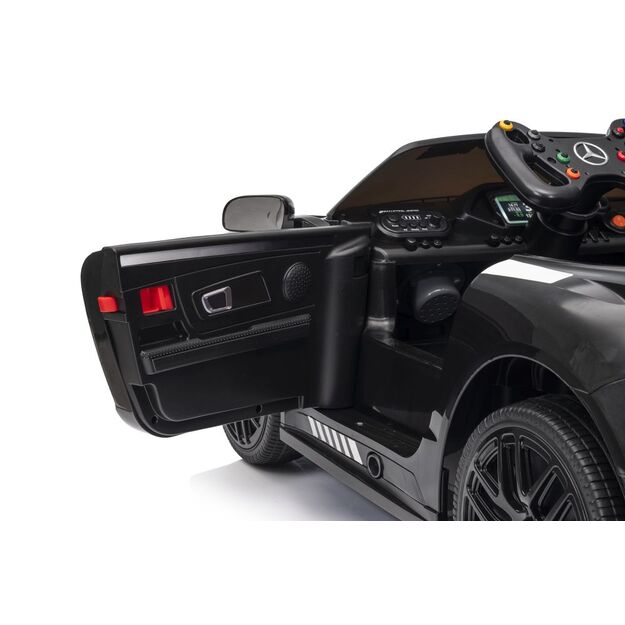 Vienvietis elektrinis sportinis automobilis Mercedes AMG GT3 vaikams, juodas