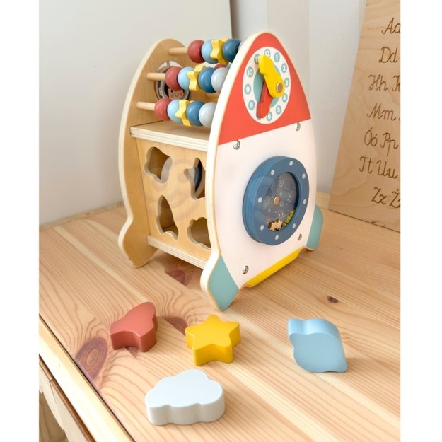 Medinis lavinamasis rūšiuoklis, raketa, TOOKY TOY