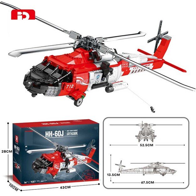 Sraigtasparnio HH-60J konstruktoriaus rinkinys vaikams 1137el.