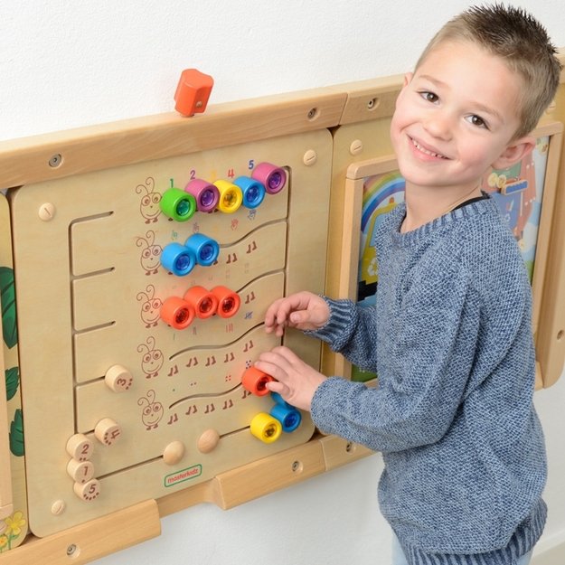 Montessori edukacinė sieninė lenta “Spalvoti vikšrai”, MASTERKIDZ 3