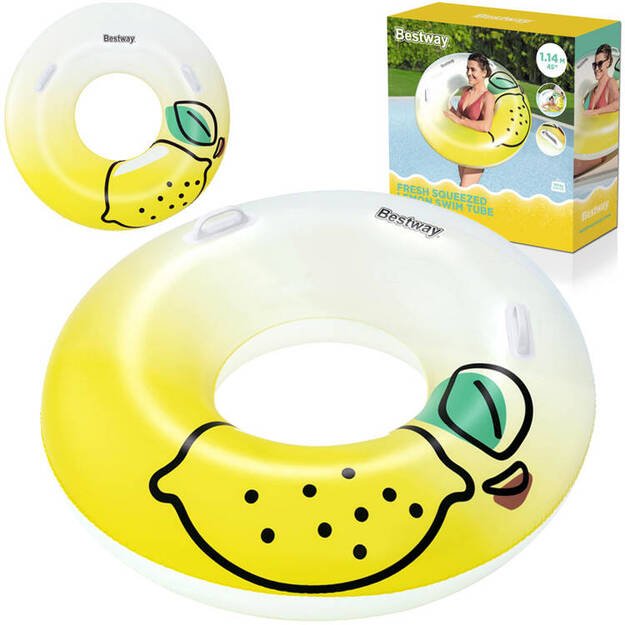 Pripučiamas plaukimo ratas su rankenomis 114cm „Citrina“, Bestway